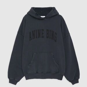 Anine Bing Harvey Sweatshirt Dark Washed Black -size L